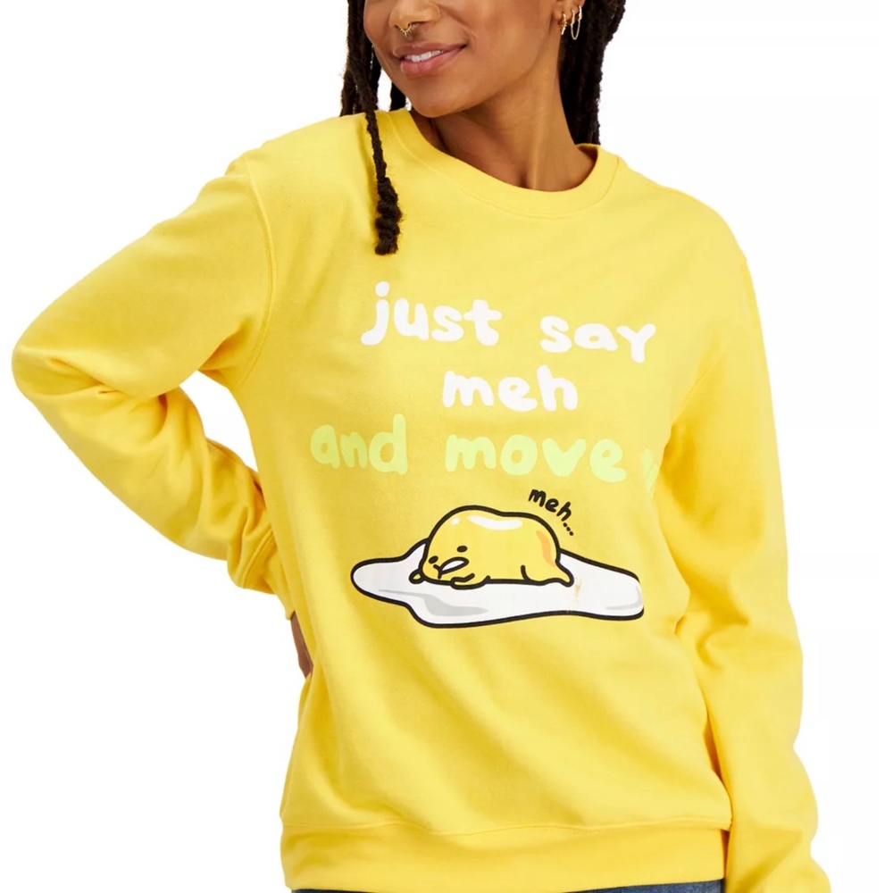 Love Tribe Gudetama by Sanrio Yellow Sweatshirt, Size M, NWT